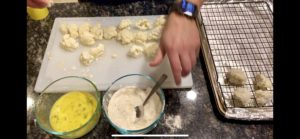 Cauliflower Buffalo Wings Egg Wash